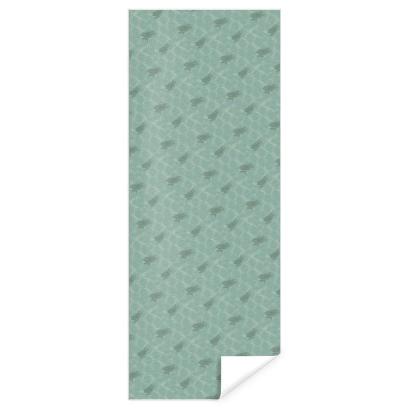 Long roll of Designer Gift Wrap featuring 'Japanese Tree | Two' design in Blue-ish green. Designer luxury paper. Printed to order in the UK by Floccu