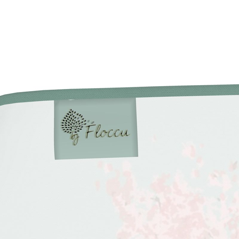 Cherry Blossom Square Silk Scarf in Ash Teal | by Floccu