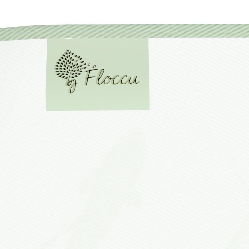 Square Silk Scarf featuring Koi fish design in Light Sage Green. Silk or cotton. Printed to order in the UK by Floccu
